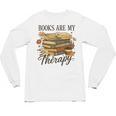 Books Are My Therapy Vintage Book Lover Daisy Art Unisex Long Sleeve T-Shirt