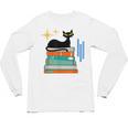 Cat And Books Retro Midcentury Mid Century Aesthetic Unisex Long Sleeve T-Shirt
