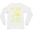 My Cat Guards My Mug And Book Humor Cats Premium Tri-Blend Unisex Long Sleeve T-Shirt
