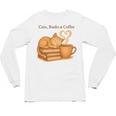 Cats Books And Coffee Heart Cozy Cat Lover Bookworm Readers Unisex Long Sleeve T-Shirt