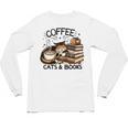 Cute Coffee Cats Books Lover Idea Women Men Kids Unisex Long Sleeve T-Shirt Cute Coffee Cats Books Lover Idea Women Men Kids Unisex Long Sleeve T-Shirt