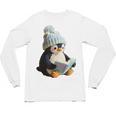 Cute Penguin Reading Book Faux-Crochet Print Unisex Long Sleeve T-Shirt Cute Penguin Reading Book Faux-Crochet Print Unisex Long Sleeve T-Shirt