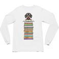 Cute Wiener Dog Dachshund Reading On Pile Of Books Unisex Long Sleeve T-Shirt Cute Wiener Dog Dachshund Reading On Pile Of Books Unisex Long Sleeve T-Shirt