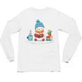 Cute Winter Cozy Snowman Reading Book Lovers Xmas Snowman Unisex Long Sleeve T-Shirt