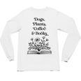 Dogs Plants Coffee Books Book Lover Dog Lover Reading Unisex Long Sleeve T-Shirt