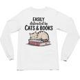 Easily Distracted By Cats And Books Cute Book Lover Unisex Long Sleeve T-Shirt Easily Distracted By Cats And Books Cute Book Lover Unisex Long Sleeve T-Shirt