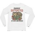 Easily Distracted By Cats And Books Vintage Unisex Long Sleeve T-Shirt Easily Distracted By Cats And Books Vintage Unisex Long Sleeve T-Shirt