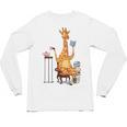 Giraffe Reading Tea Books Coffee Book Lover Graphic Unisex Long Sleeve T-Shirt