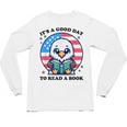 A Good Day To Read a Book Reading Eagle With American Flag Unisex Long Sleeve T-Shirt