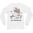 Goose With Books Cute Bookworm Reader Unisex Long Sleeve T-Shirt