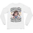 Kawaii Cat And Books Just A Girl Who Loves Both Unisex Long Sleeve T-Shirt