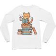 Kawaii Cat Coffee Books Teacher Men Women Girls Kids Unisex Long Sleeve T-Shirt Kawaii Cat Coffee Books Teacher Men Women Girls Kids Unisex Long Sleeve T-Shirt