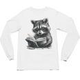 Raccoon With Book Cute Raccoons Reading Books Unisex Long Sleeve T-Shirt
