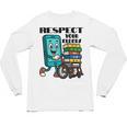 Respect Elders Cellphone Pushing Books In a Wheelchair Unisex Long Sleeve T-Shirt