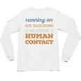 Running On Ice Blocking Social Introvert Humor Vintage Unisex Long Sleeve T-Shirt