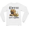 Sleeping Cat And Books With Coffee Lover Unisex Long Sleeve T-Shirt Sleeping Cat And Books With Coffee Lover Unisex Long Sleeve T-Shirt