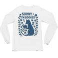 Sorry I'm Booked Cat Reading Book Boho Flowers Vintage Unisex Long Sleeve T-Shirt