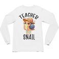 Teacher Snail With Glasses On Books Cute Pre-K Kindergarten Unisex Long Sleeve T-Shirt