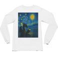 Van Gogh Starry Night Fantasy Reader Dragon Reading Book Unisex Long Sleeve T-Shirt Van Gogh Starry Night Fantasy Reader Dragon Reading Book Unisex Long Sleeve T-Shirt