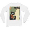 Vintage Japanese Cat Book Lovers UFO Alien Abduction Cat Dad Unisex Long Sleeve T-Shirt Vintage Japanese Cat Book Lovers UFO Alien Abduction Cat Dad Unisex Long Sleeve T-Shirt