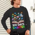 100th Day Of School Astronaut Books Space 100 Days Smarter Unisex Long Sleeve T-Shirt
