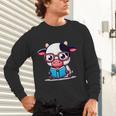 Adorable Book Lover Cow With Reading Glasses Cute Unisex Long Sleeve T-Shirt Adorable Book Lover Cow With Reading Glasses Cute Unisex Long Sleeve T-Shirt