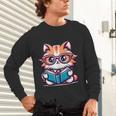Adorable Book Lover Maine Coon Cat With Reading Glasses Cute Unisex Long Sleeve T-Shirt Adorable Book Lover Maine Coon Cat With Reading Glasses Cute Unisex Long Sleeve T-Shirt