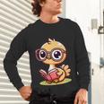 Adorable Book Lover Ostrich With Reading Glasses Cute Unisex Long Sleeve T-Shirt