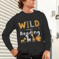 Animal Print Read A Book Character Kids Wild About Reading Unisex Long Sleeve T-Shirt