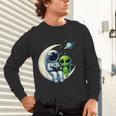 Astronaut Reading Book To Alien Shirt Moon Space Lover Kids Unisex Long Sleeve T-Shirt