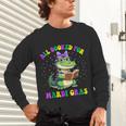 All Booked For Mardi Gras Crocodile Reading Book Teacher Unisex Long Sleeve T-Shirt