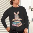 Books Bookworm Reader Book Cute Reading Bunny With Glasses Unisex Long Sleeve T-Shirt
