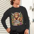 Bookworm Cute Highland Cow Reading Book Unisex Long Sleeve T-Shirt