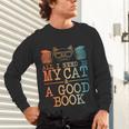 Cat & Book Art For Men Women Cat Librarian Novel Book Lover Unisex Long Sleeve T-Shirt Cat & Book Art For Men Women Cat Librarian Novel Book Lover Unisex Long Sleeve T-Shirt