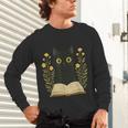 Cat Reading Book Flowers Unisex Long Sleeve T-Shirt