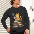 Cat Reading Books Unisex Long Sleeve T-Shirt