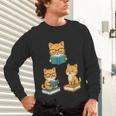 Cats Reading Book Lover Reading Bookworm Reader Unisex Long Sleeve T-Shirt