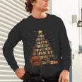 Christmas Tree Bookshelf Book Lover Library Unisex Long Sleeve T-Shirt