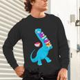 Cool Dinosaur Books Art For Men Women Libarian Book Lover Unisex Long Sleeve T-Shirt