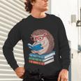 Cool Hedgehog Book Nerd Readers Unisex Long Sleeve T-Shirt