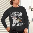 Cute Glasses Read Books & Pet My Maltese Lover Unisex Long Sleeve T-Shirt