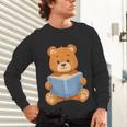 Cute Teddy Bear Reading Book Adorable For Readers Unisex Long Sleeve T-Shirt