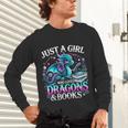 Dragon Reading Just A Girl Who Loves Dragons And Books Unisex Long Sleeve T-Shirt