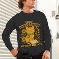 Easily Distracted By Cats And Books Cute Cat Book Lover Unisex Long Sleeve T-Shirt Easily Distracted By Cats And Books Cute Cat Book Lover Unisex Long Sleeve T-Shirt