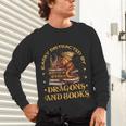 Easily Distracted By Dragons And Books Fantasy Book Lover Unisex Long Sleeve T-Shirt