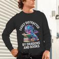 Easily Distracted By Dragons And Books Unisex Long Sleeve T-Shirt Easily Distracted By Dragons And Books Unisex Long Sleeve T-Shirt