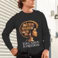 Education Is Freedom Afro Woman Book Illustration Unisex Long Sleeve T-Shirt Education Is Freedom Afro Woman Book Illustration Unisex Long Sleeve T-Shirt