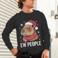 Ew People Capybara Christmas Introvert Holiday Humor Unisex Long Sleeve T-Shirt