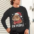 Ew People Capybara Christmas Introvert Holiday Humor Unisex Long Sleeve T-Shirt
