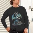 Fantasy Dragon Reading Magical Book Lover Halloween Vibes Unisex Long Sleeve T-Shirt